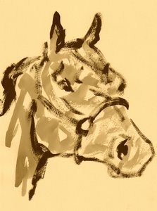 Sepia Horse Portrait by Santhosh ch