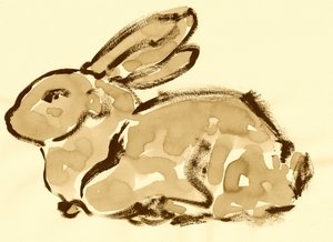Sepia Rabbit Study by Santhosh ch