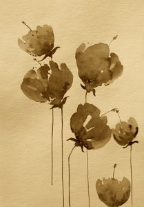 Sepia Watercolor Florals