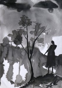 Solitary Figure Dark Sky