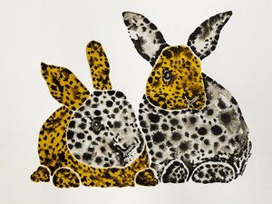 Spotted Yellow Rabbits by Santhosh ch