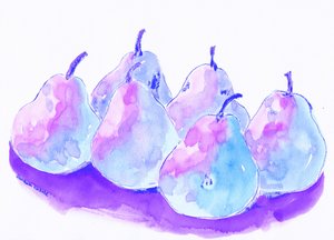 Vibrant Pears Still Life