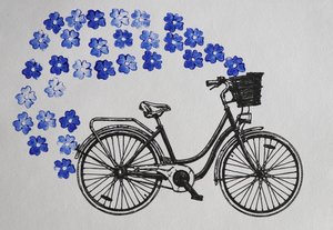 Whimsical Bicycle Blooms by Santhosh ch