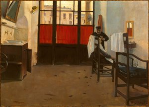 The Barber of Puigcerdà by Santiago Rusiñol