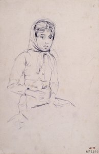 Seated Girl by Santiago Rusiñol