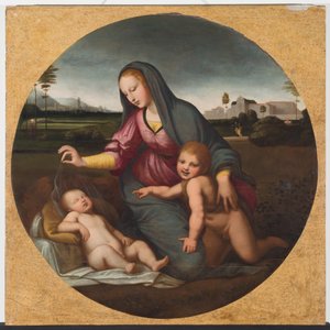 Madonna and Child with the Young St. John by Sanzio of Urbino (follower of) Raphael