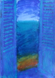 Blue Shutters by Sara Hayward