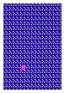 Blue Paper House Repeat Print, 2014 by Sarah Evans