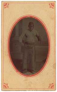 Portrait of a Man Holding Tools, c. 1875 by Sarah Luse Larimer