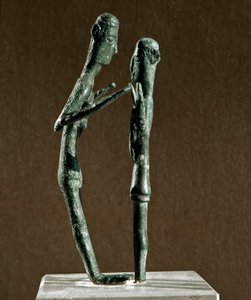 Nuragic culture: sculpted group of bronze wrestlers