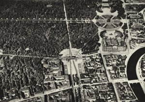 Berlin: Brandenburg Gate seen from an airplane