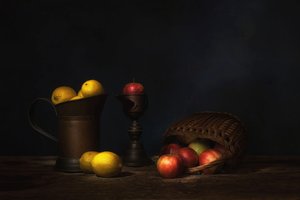Rustic Fruit Still Life by Saskia Dingemans