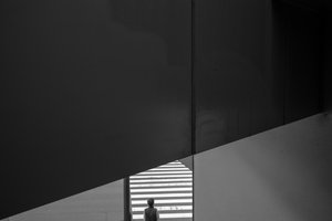 Solitary Figure Urban Geometry