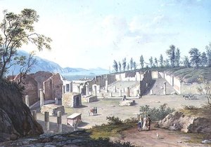 Grand Tourists at the Ruins of Pozzuoli, near Naples by Saviero Xavier della Gatta