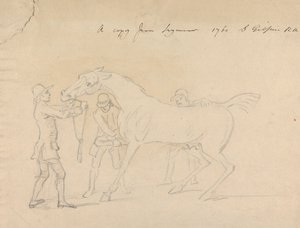 A Horse and Three Groomers by Sawrey Gilpin
