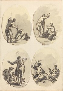 Four Oval Compositions by Sawrey Gilpin