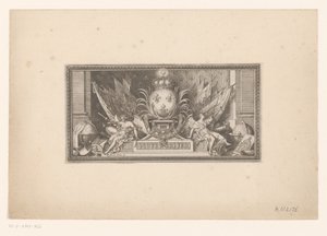 Vignette with Globe and Coat of Arms of France by Sébastien Leclerc (I)
