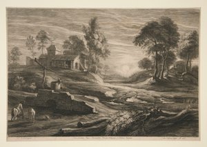 Farm and Stream at Sunset by Schelte Adams Bolswert