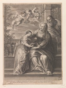 Mary with Her Parents Anna and Joachim by Schelte Adamsz. Bolswert