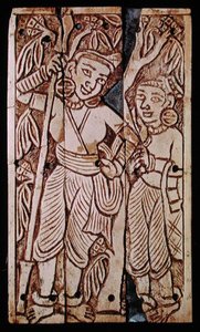 Relief Depicting Two Women Under an Asoka Tree, from Begram
