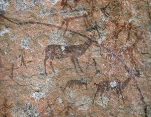 Rock Painting at Ngomo Carera in the Domboshawa Range by School African