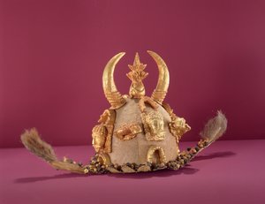 Asante Helmet Worn by Officials, from Ghana by School African