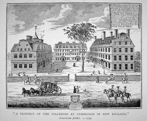 Harvard College, Cambridge, Massachusetts c.1739 by School American