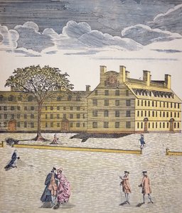 Harvard College, Cambridge, Massachusetts c.1740 by School American