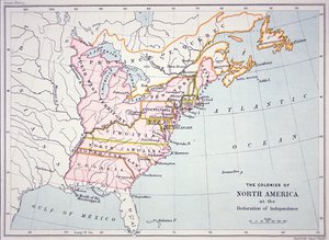 Map of the Colonies of North America at the Time of the Declaration of Independence by School American