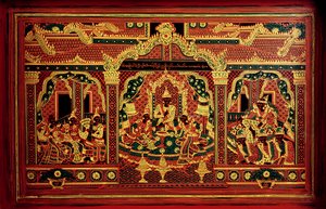 Detail of a Manuscript Chest from Myanmar