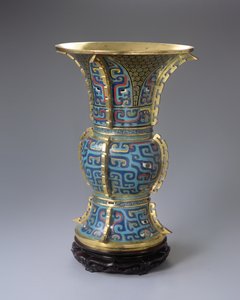 A Zun Shaped Vase and Stand by School Chinese