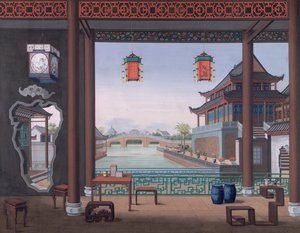 Drawing of the Interior of the House of a Chinese Official by School Chinese
