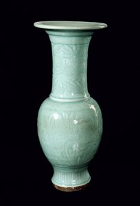 Celadon glazed vase, Yuan Dynasty (1260-1368) by School Chinese