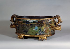 Chinese art: pot cache in cloisonne enamel, 16th century
