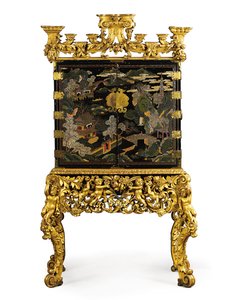 Chinese export cabinet on a William and Mary stand, late 17th century