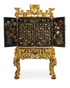 Chinese export cabinet on a William and Mary stand, late 17th century