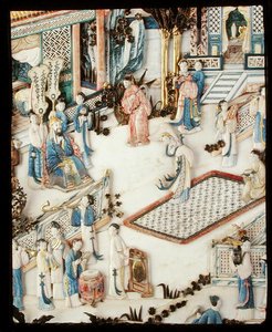Detail (dignitary watching a female dancer), Qianlong period by School Chinese