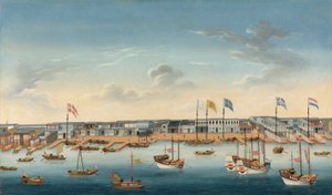 The Hongs at Canton, c.1780 by School Chinese