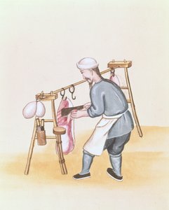 The Meat Seller, from a book on the street calls of Peking by School Chinese