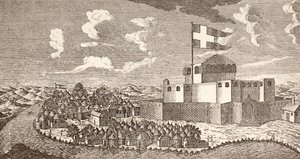 Danish Colonial Fort Fredensborg, Ningo, Ghana as it was in 1760