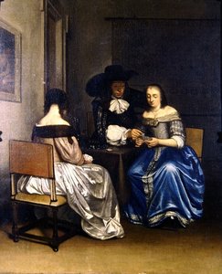 Interior Scene with Cards Players