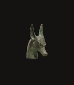 An Egyptian Bronze Scepter Finial by School Egyptian