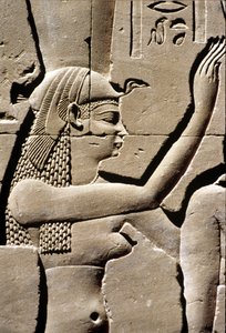 Ancient Egypt, Wall Carving, Goddess Isis, Temple of Horus, Edfu, 237 - 57 BC by School Egyptian