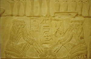 Ancient Egypt, Wall carving, Jewellers smelting gold, Merereuka Mastaba/Tomb, 6th Dynasty, Saqqara, Egypt