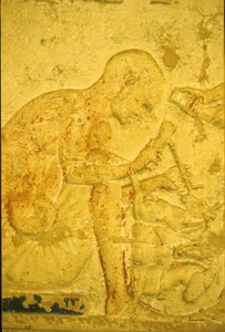 Ancient Egypt, Wall Carving/Painting, Tomb of Petosiris, Tuna el Gebel, 300 BC, Sculptor by School Egyptian