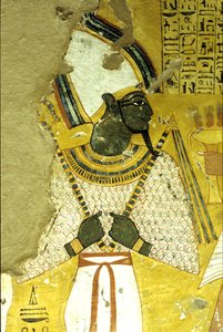 Wall painting Tomb of Inherkhau, Thebes, Tomb of the Nobles, 20th dynasty, Osiris, God of the afterlife