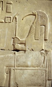 Ancient Egypt, Wall painting/carving, The God Thoth, Temple of Seti I, Abydos by School Egyptian
