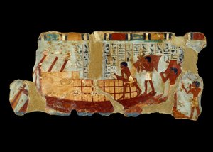 Ancient Egyptian Art: Loading Grains on a Boat by School Egyptian