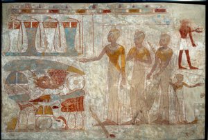Ancient Egyptian Art: Musicians at a Banquet by School Egyptian