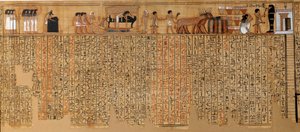 Egyptian Antiquity: Book of the Dead, Papyrus of Nebqed. Around 1400-1350 BC. 18th dynasty. From Thebes. Sun 6.3 m Paris, Musee du Louvre by School Egyptian